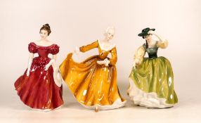 Royal Doulton Lady Figures Winsome Hn2220, Kirsty Hn2381 & Buttercup Hn2309(3)