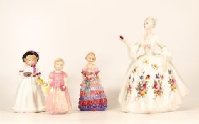 Royal Doulton Lady Figures to include Diana Hn2468, Little bridesmaid Hn1433(a/f), Sharon Hn3047 &