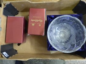 Edinburgh Crystal limited edition boxed pedestal fruit bowl together with 2 boxed Brierley Crystal