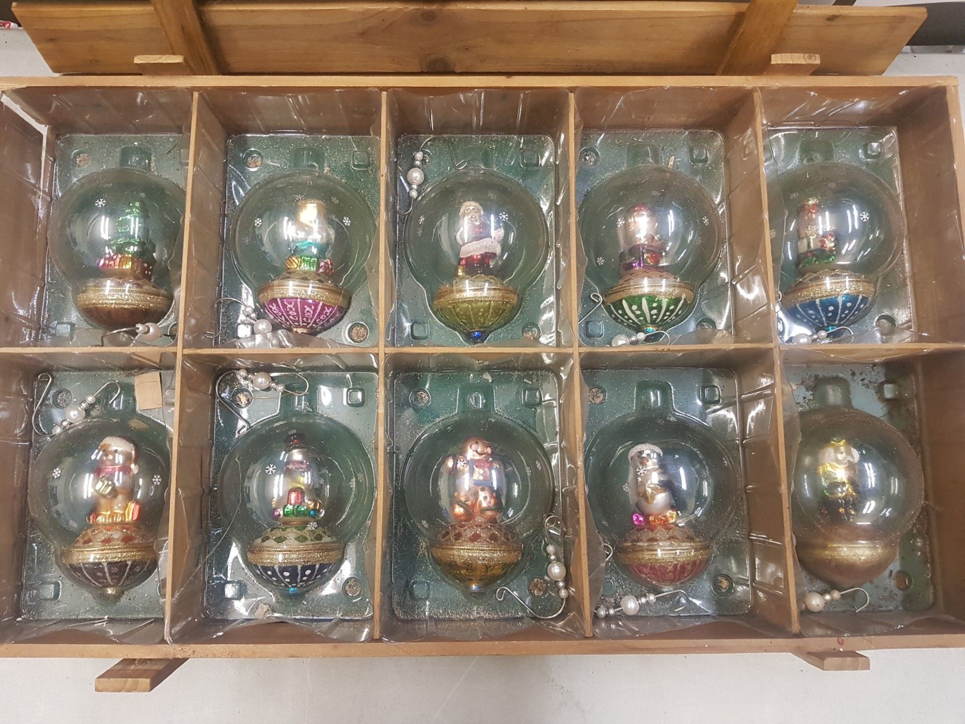 Thomas Pacconi classics hand blown glass christmas decorations set of 10 in original packaging - Image 2 of 2