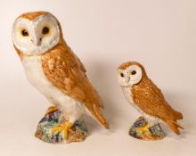 Beswick barn owl 1046 and small barn owl (2)