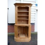 Pendyrm Furniture of Looe Cornwall, Large Pine Corner Bookshelf with Unusual Secret Compartments.
