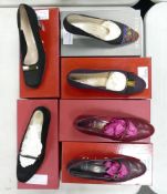 Five pairs of worn Ferragamo Salvatore ladies shoes size 39 together with a pair of Bruno Magli