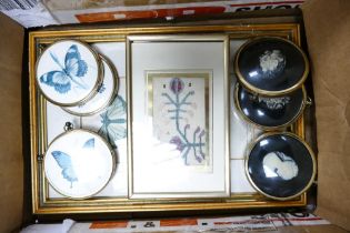 A Collection of Prints and Peter Bates Cameos including small framed embroidery etc.