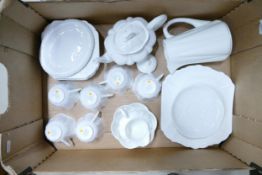 Shelley Dainty white 21 piece teaset together with teapot & stand and hot water jug (24 pieces)