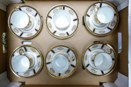 Six Paragon Two Roses 5844 Pattern Coffee Cans and Saucers (6)