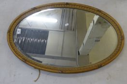 19th Century Giltwood Oval Mirror. Length: 83cm