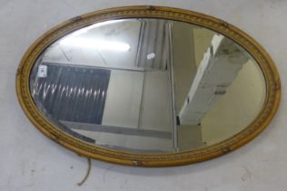 19th Century Giltwood Oval Mirror. Length: 83cm