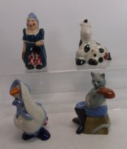 A collection of Wade figures to include Dick Whittington, Pantomine Dame, Pantomine Horse and Mother