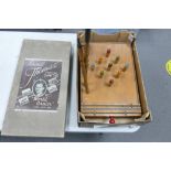 A collection of Vintage Games to include Lowell Thomas Travel Game & Vintage Bar Room Skittle set(2)