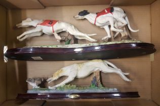 Two large Juliana Collection/Academy Collection resin greyhound figures (2).
