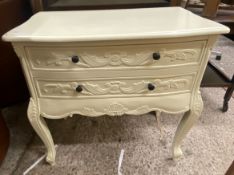 French Antique painted chest of 2 drawers 84cm W x 80cm H