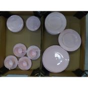 Wedgwood Alpine Pink Tea and Dinnerware Items to Include 4 Cups and Saucers, 4 Side plates, 4