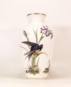 Large Franklin Porcelain Meadowland Vase, limited edition with birds & foliage decoration , height
