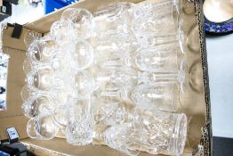 A collection of quality cut glass crystal wine, brandy & similar glass ware
