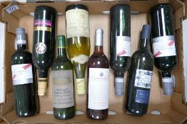 A collection of vintage wines to include Domaine pech laurier Sauvignon Blanc, Rosemont Silk