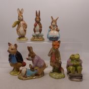 Beswick Beatrix Potter figures to include Mr Jackson, Mr Tod, Mr Benjamin Bunny and Peter Rabbit,