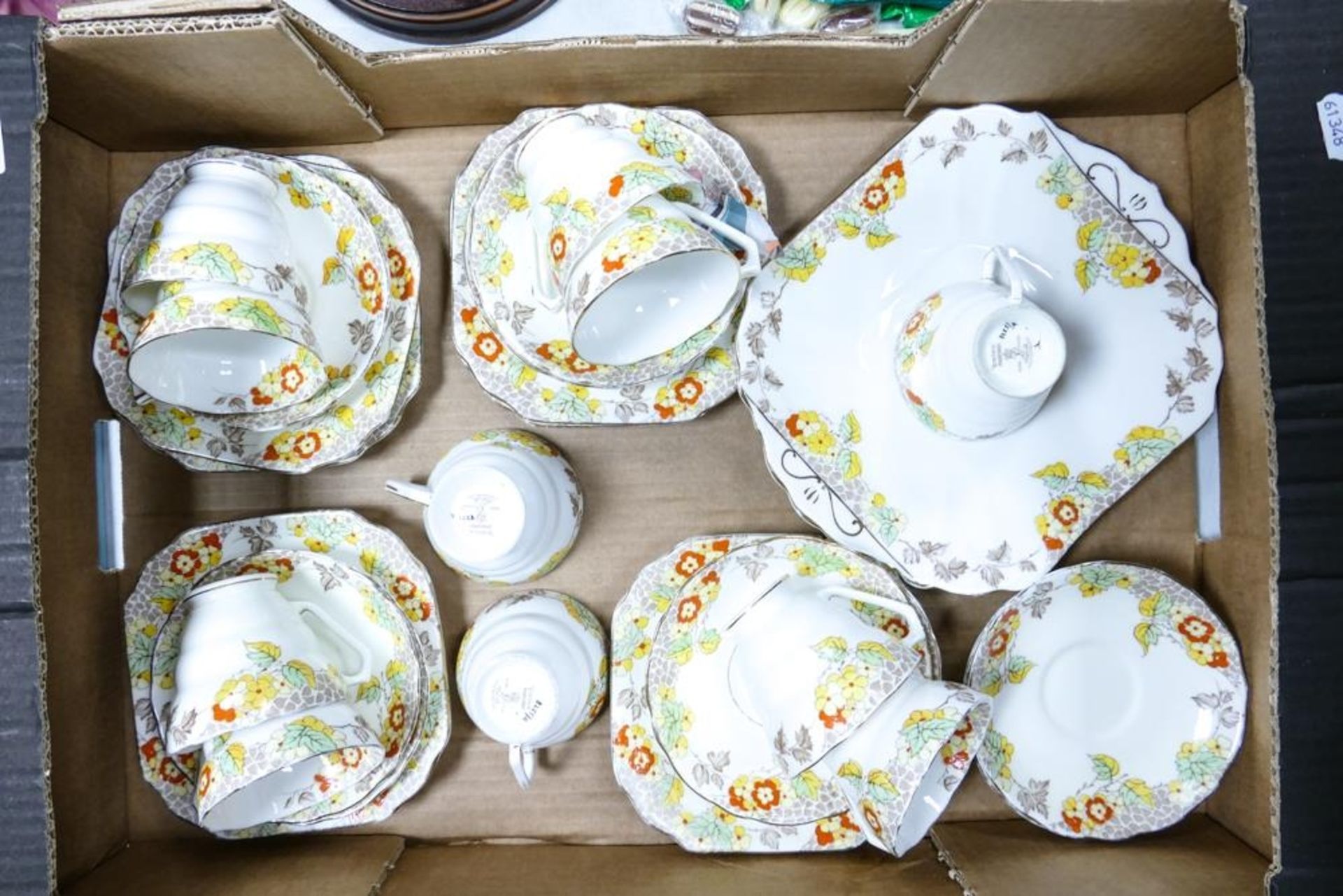 A collection of Radfords Art Deco Cynthia pattern tea ware