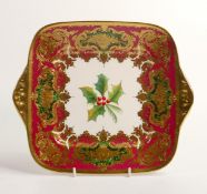 De Lamerie Fine Bone China Christmas Holy Patterned Handled Sandwich Plate , specially made high end