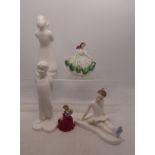 Royal Doulton Images figure The Kiss Girl together with Images figure The Kiss Boy, Stage Struck