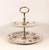 Old Foley Floral Decorated 2 Tier Cake Stand