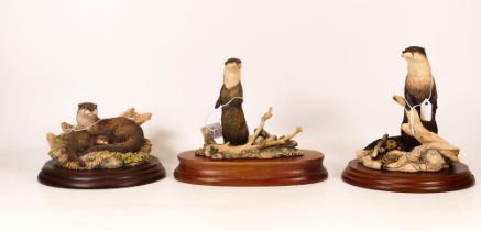 Boxed Border Fine Arts Figures Otter & Kit, Otters WW2 & Scenting The Air Mtr03, tallest 16.5cm(3)