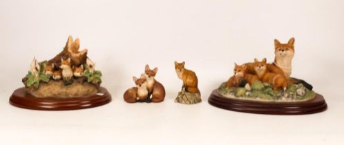 Boxed Border Fine Arts figures to include Signed Family Portrait Bo038, Brave New Word Bo0368, fox