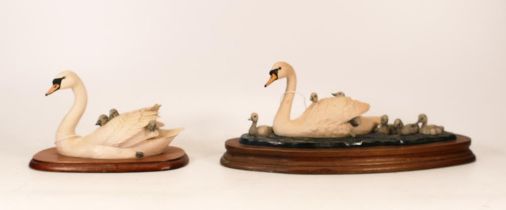 Boxed Border Fine Arts Figures Swan & Cygnets Ps10 & larger Swan & Cygnets length of largest of