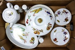 A Collection of Royal Worcester Evesham Pattern items to include Tureen, Teapot, Cruet Items etc. (1