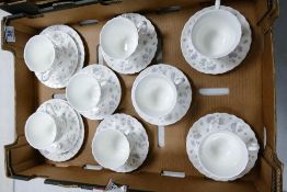 Wedgwood April Flowers Patterned set of 8 Cups & Saucers
