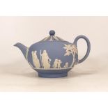 Wedgwood Blue Jasperware Teapot, height 13cm