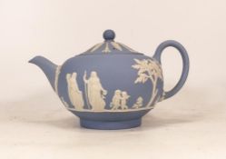 Wedgwood Blue Jasperware Teapot, height 13cm