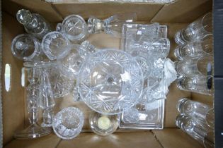 A collection of Quality Cut Glass Crystal & similar items to include candlesticks, relief