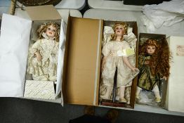 Three Vintage Porcelain Dolls including 2 large Alberon branded items & similar Georgina Vienna