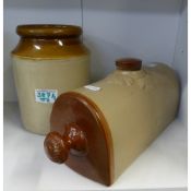 Stoneware Hot Waterbottle Together With Stoneware Pot (2)