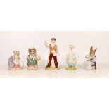 Five Royal Albert Beatrix Potter Bp6 Figures to include Lady Mouse Made A Curtsy, Cousin Ribby,