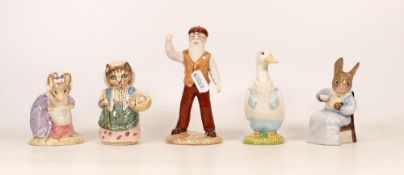 Five Royal Albert Beatrix Potter Bp6 Figures to include Lady Mouse Made A Curtsy, Cousin Ribby,