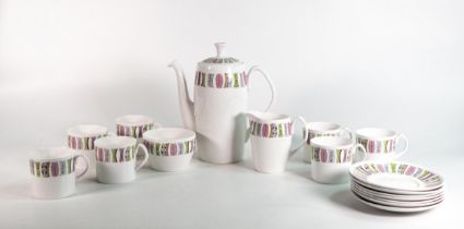 Shelley coffee set, Avon shape 14200 to include coffee pot, 7 cans & saucers, milk jug, sugar