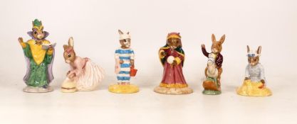 Royal Doulton Bunnykins figures to include Mother Db189, Seaside Db177, Ballerina Db176, Mystic