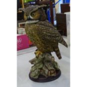 Italian Large Ceramic Model of An Owl Signed V. Bindi. Overall Height 42cm