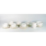 Shelley part teaset , Carlton shape gold edge to include 6 cups & saucers, 6 side plates, milk jug