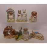 Royal Albert Beatrix Potter figures to include Ribby and Patty Pan, Mrs Tiggywinkle Takes Tea, Peter
