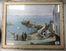 Original 1950s Framed Vernon Ward Seascape Print, frame size 44 x 57cm