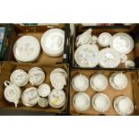 A large collection of Wedgwood Ice Rose Patterned Tea & Dinnerware including two Handled cups &