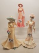 Three Coalport figurines - Helen, Chantilly Lace Silk & 2nds figure Sophie (3).