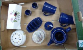 A Mixed Collection of Wade Items to Include Toast Rack, Lidded Trinket Pot, Teapot, Mugs together