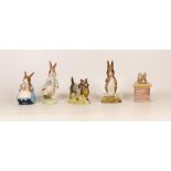 Five Royal Albert Beatrix Potter Bp6 Figures to include Tom Thumb, Peter Rabbit, Fierce Bad