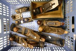 A collection of Vintage Record & similar Wood working joiners planes including Boxed Record No 41/2,