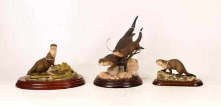 Boxed Border Fine Arts Figures Otter M22, Otters in Pool Sww & River Majestic 53006 , length of base