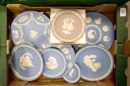 A collection of Wedgwood Jasperware plates